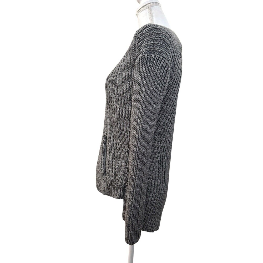 Vince Gray Ribbed Button-Front Cardigan - Picture 3 of 9